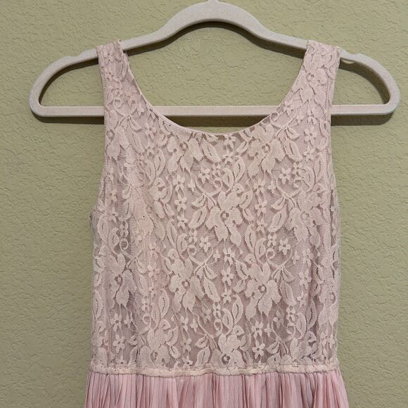 Delia's Lace Crochet Floral Dress Womens Small Pink Accordian Skirt Fairycore - Picture 4 of 8